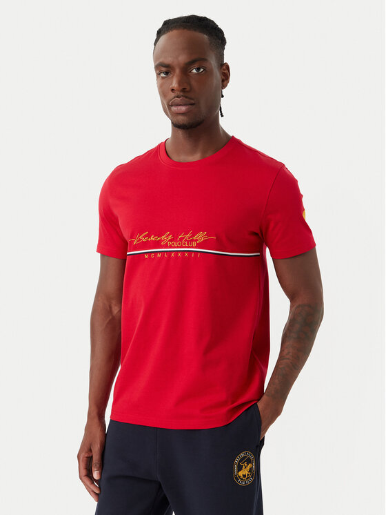 Beverly Hills Polo Club Beverly Hills Polo Club Тишърт P-SS26M-TS1519 Червен Regular Fit