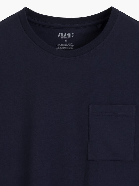 Atlantic Atlantic Piżama Long Peach Effect Granatowy