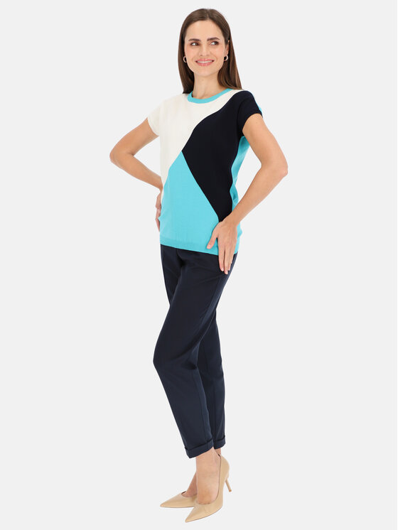 Potis & Verso Potis & Verso Bluzka Karolina Niebieski Slim Fit