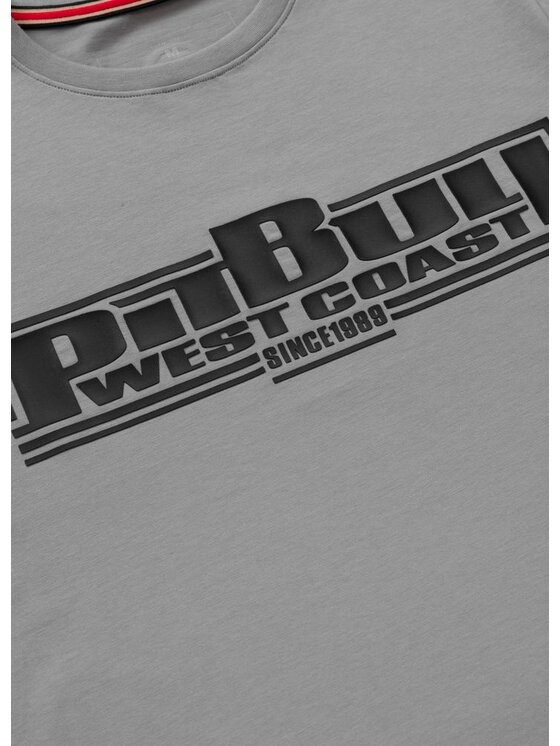 PITBULL PITBULL T-Shirt Koszulka Slim Fit Classic Boxing M Szary Regular Fit