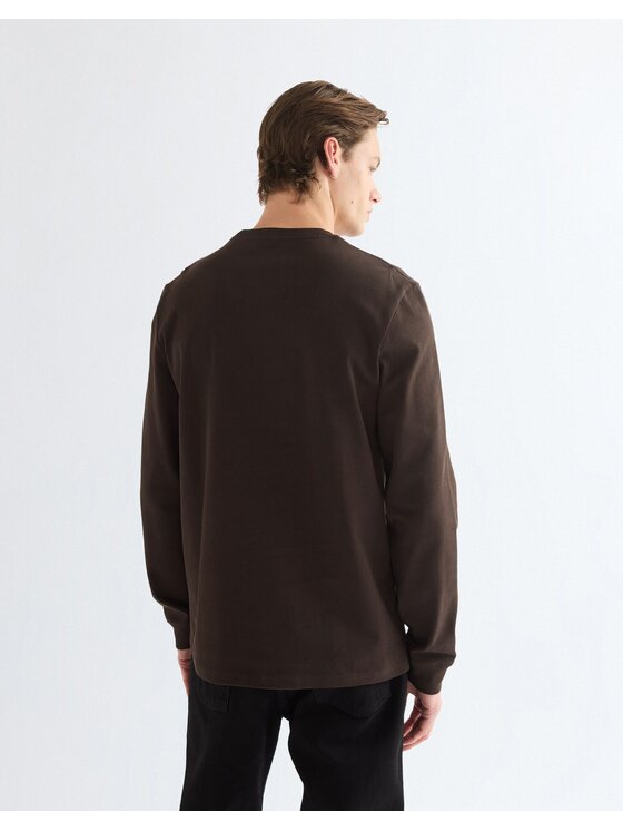 Wrangler Wrangler T-Shirt LS TEE Brązowy Regular Fit