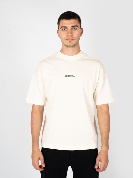 Les Hommes Les Hommes T-Shirt LBT1015700P Beżowy Oversize
