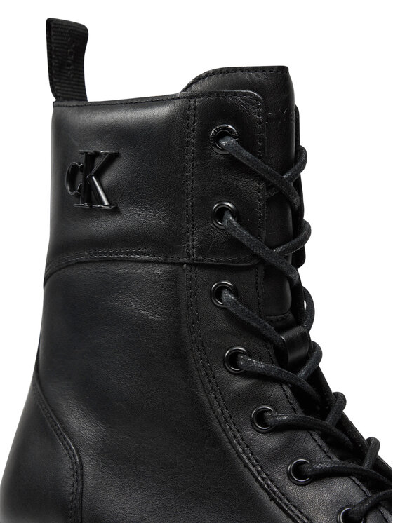 Calvin Klein Jeans Calvin Klein Jeans Ορειβατικά παπούτσια Combat Boot Mid Zip Lth In Calf YW0YW01550 Μαύρο