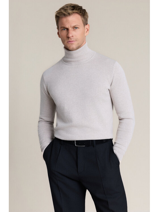 Lancerto Lancerto Sweter Jesse SW073226000051 Kremowy Regular Fit