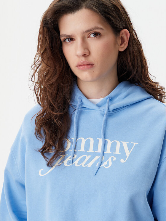 Tommy Jeans Tommy Jeans Mikina Script DW0DW20306 Modrá Relaxed Fit
