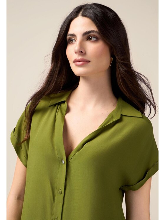Oltre Oltre Camicia 5185J000733N015 Verde Over Fit