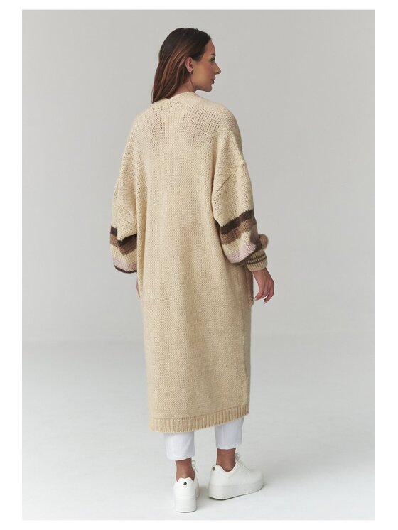 Makadamia Makadamia Sweter S174 Beżowy Loose Fit