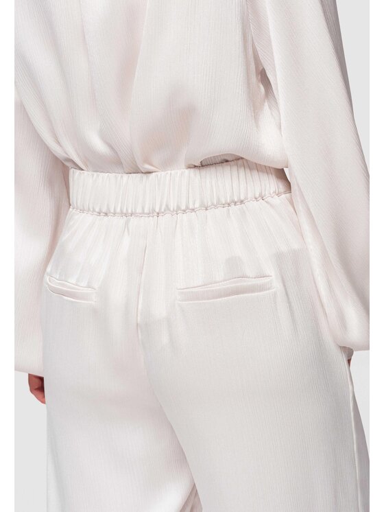 Ombre Ombre Spodnie materiałowe OW-PA-E0008 Biały Regular Fit