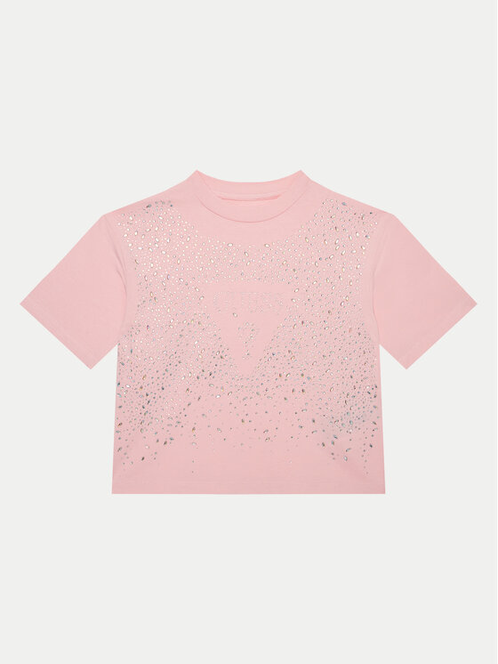 Guess T-Shirt J5RI13 K6YW4 Różowy Boxy Fit