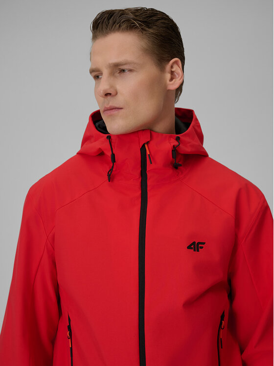 4F 4F Kurtka przejściowa MIDSHOP TEXTILE Czerwony Regular Fit