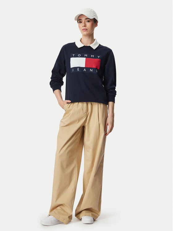 Tommy Jeans Tommy Jeans Sweatshirt Flag DW0DW23906 Dunkelblau Regular Fit