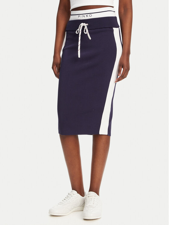 PINKO PINKO Bleistiftrock Marmolada Gonna 104740 A2FQ Dunkelblau Slim Fit