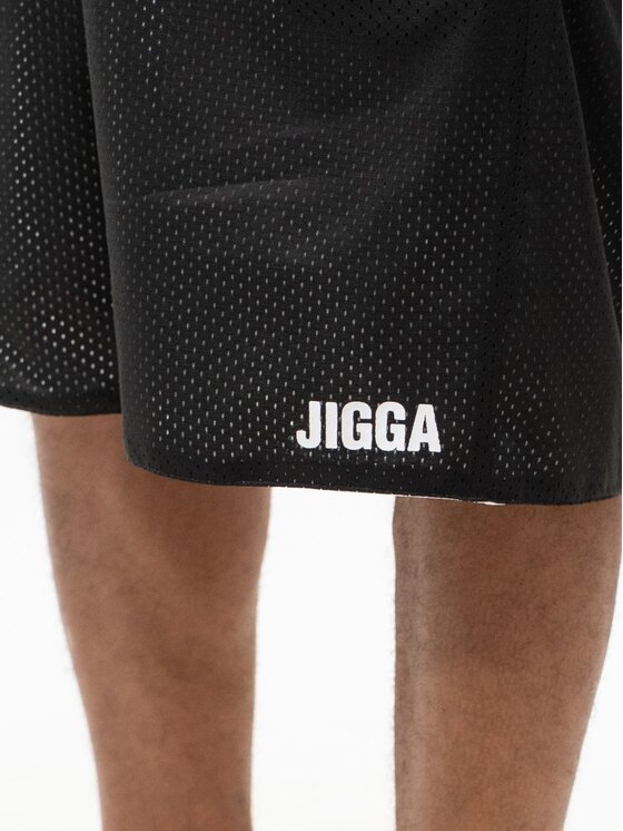 Jigga Wear Jigga Wear Szorty sportowe Krótkie Spodenki Sportowe Dwustronne 2 w 1 Czarne Białe Jigga Wear Small Outline XL Czarny Regular Fit