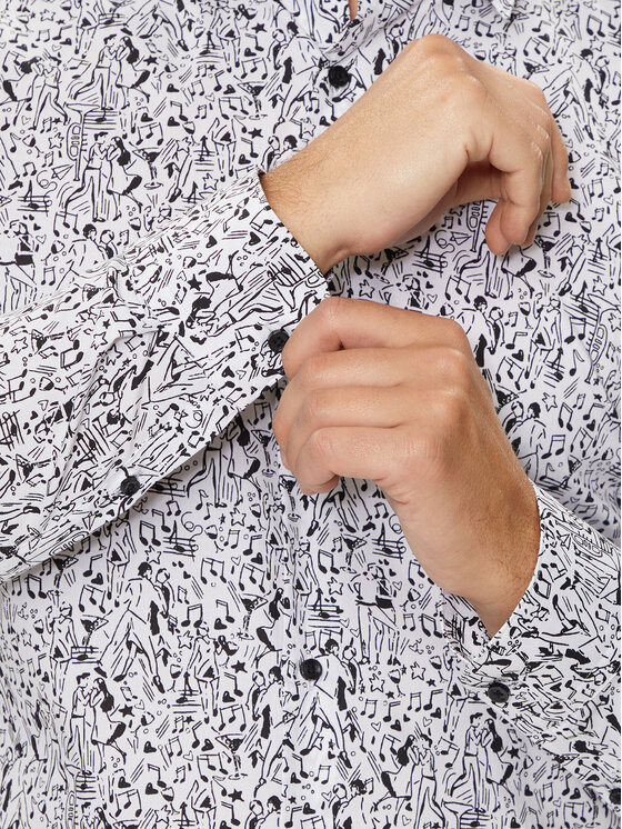 BOSS Boss Marškiniai 50520065 Balta Slim Fit