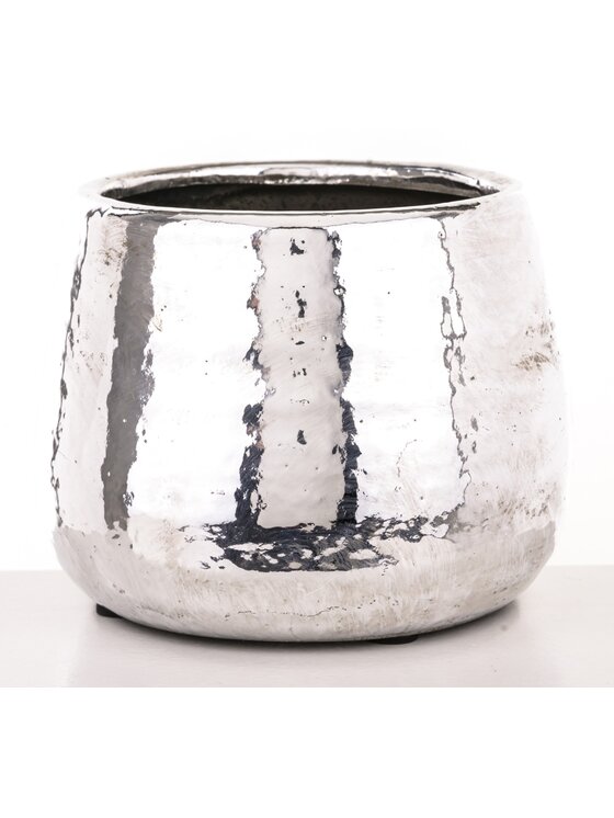 MIAhome MIAhome Osłonka na doniczkę, srebrna 12x15x15 cm KAMIONKA Srebrny