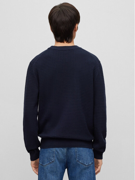 HUGO Hugo Džemper Stoppo 50492803 Tamnoplava Relaxed Fit
