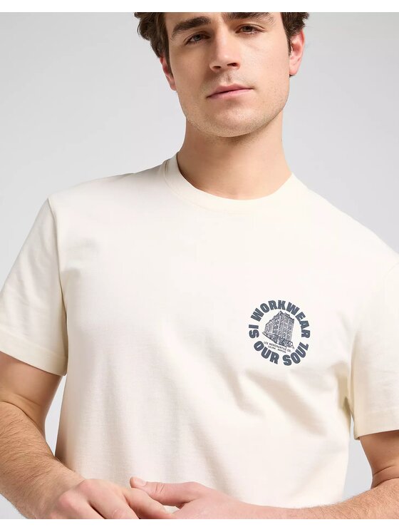 Lee Lee T-Shirt WW GRAPHIC TEE Biały Relaxed Fit