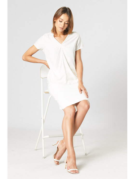 QUIOSQUE QUIOSQUE Blúzka LIGHT SHIRT Écru Regular Fit