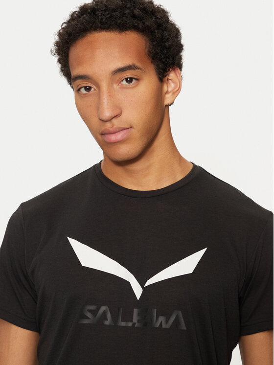 Salewa Salewa Koszulka techniczna Solidlogo Dry 27018 Czarny Regular Fit