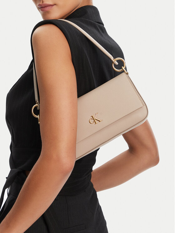 Calvin Klein Calvin Klein Torebka Minimal Monogram Shoulder Pouch LV04K3161G Écru