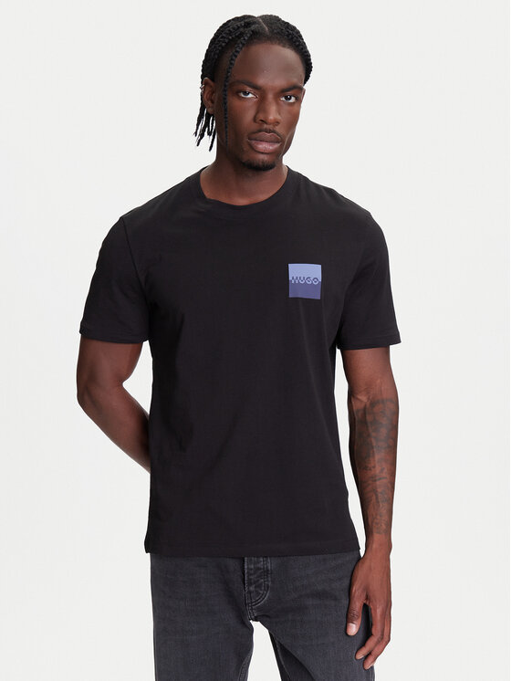 HUGO HUGO Tricou Dapusi 50544458 Negru Regular Fit