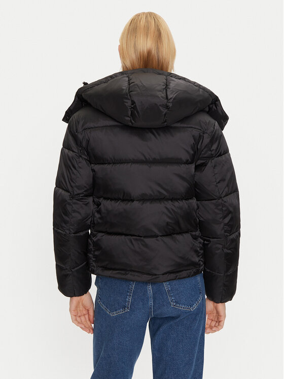 Calvin Klein Jeans Calvin Klein Jeans Μπουφάν χειμωνιάτικο Shiny Monologo J20J224616 Μαύρο Regular Fit