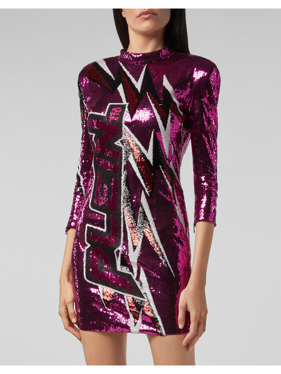 PHILIPP PLEIN PHILIPP PLEIN Sukienka wieczorowa 20981 Różowy Fitted Fit