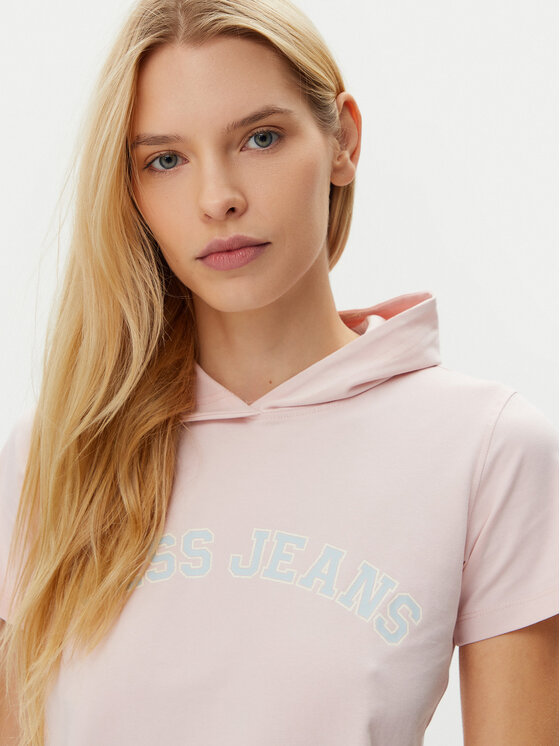 Guess Guess T-Shirt W5GP28 J1314 Beżowy Regular Fit