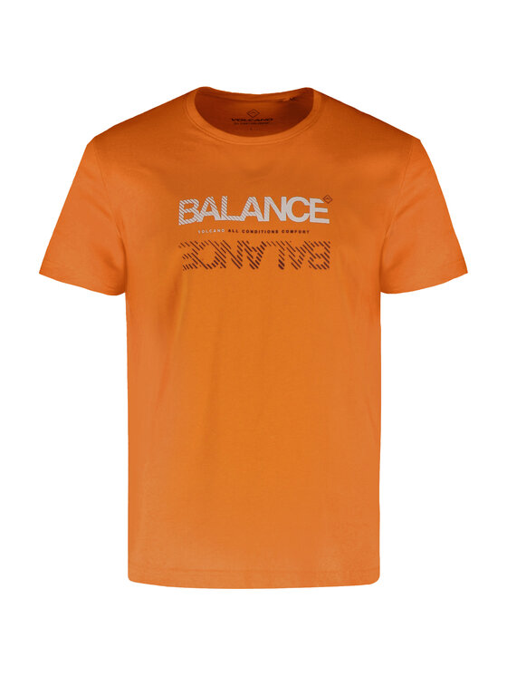 Volcano Volcano T-Shirt T-BALANCE Pomarańczowy Regular Fit
