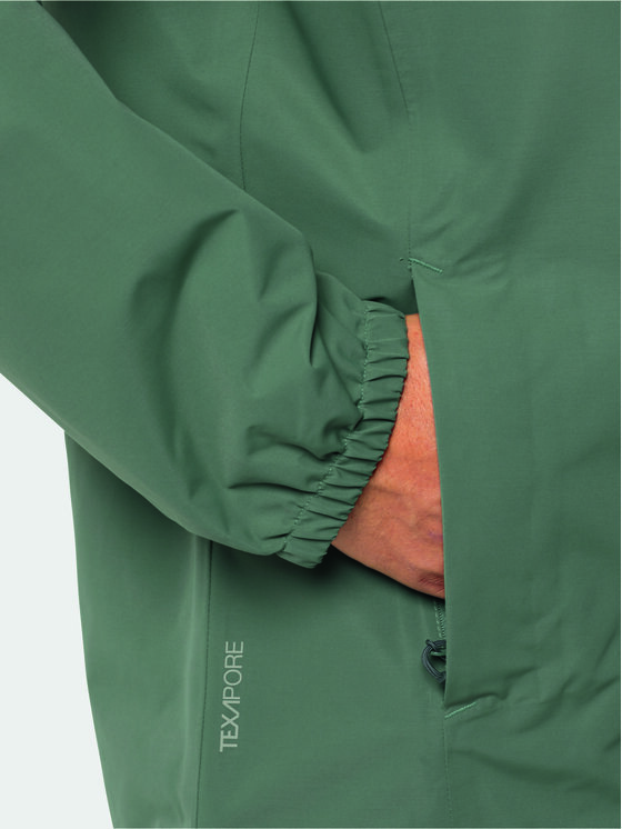 Jack Wolfskin Jack Wolfskin Lietus jaka Stormy Point 1111142 Zaļš Regular Fit