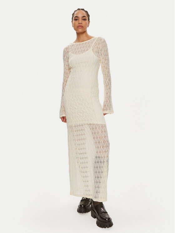 Gestuz Gestuz Strickkleid Lica 10909129 Écru Loose Fit
