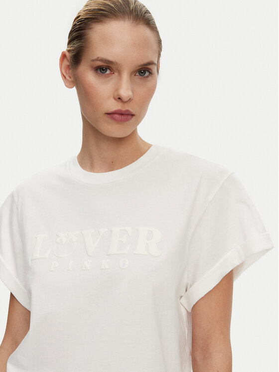 PINKO PINKO T-Shirt Torcetti 104605 A2D1 Biały Regular Fit