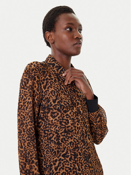 DKNY DKNY Marškiniai P43A8FXZ Ruda Regular Fit