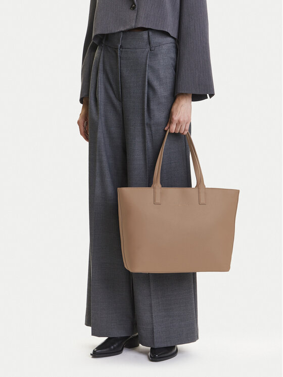 Tommy Hilfiger Tommy Hilfiger Τσάντα Th Logotape Tote AW0AW17449 Μπεζ