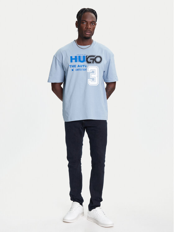 HUGO HUGO T-krekls Nesite 50544168 Zils Loose Fit