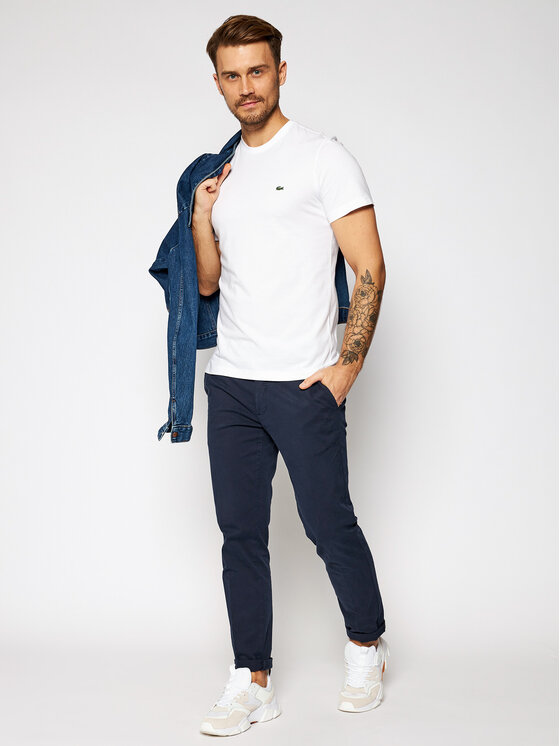 Lacoste Lacoste Majica TH2038 Bela Regular Fit