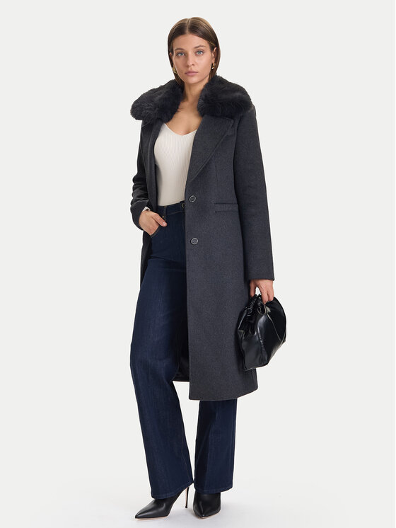Guess Guess Gyapjú kabát W5BL19 W2642 Szürke Regular Fit