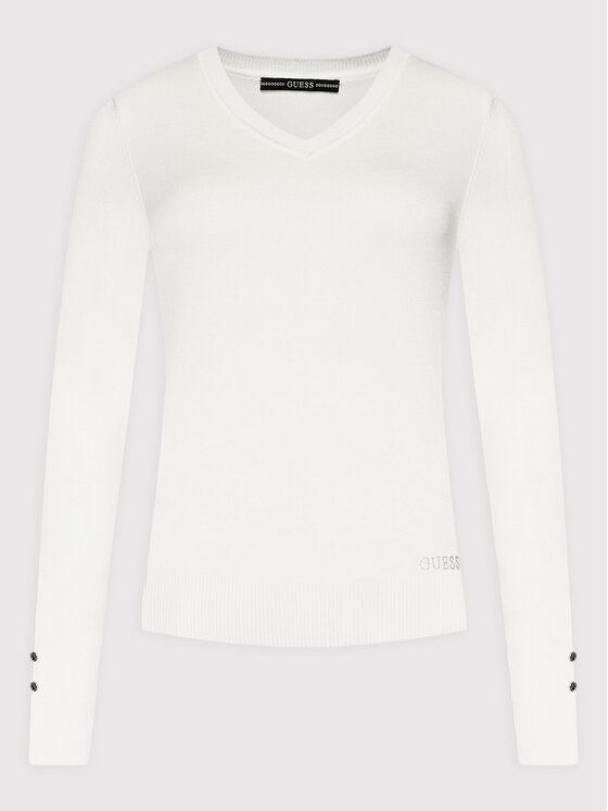 Guess Guess Svetr W2YR31 Z2V62 Bílá Regular Fit
