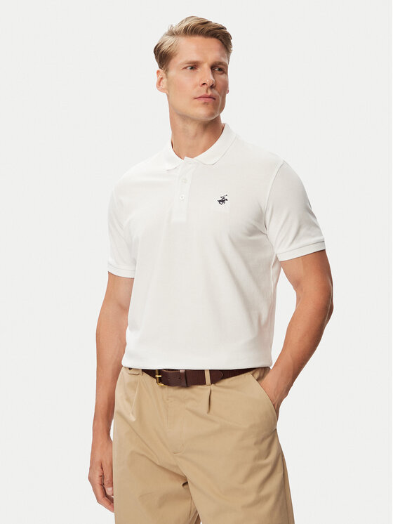 Beverly Hills Polo Club Tricou polo P-SS26M-P42560 Alb Regular Fit
