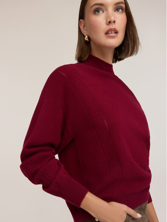 Motivi Motivi Sweter M387W004097N036 Bordowy Regular Fit