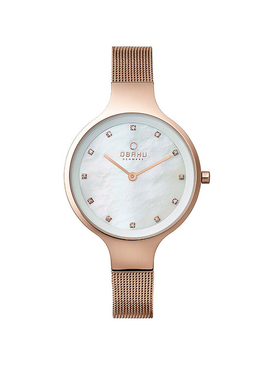 Obaku Obaku Zegarek V173LXVWMV Różowe złoto