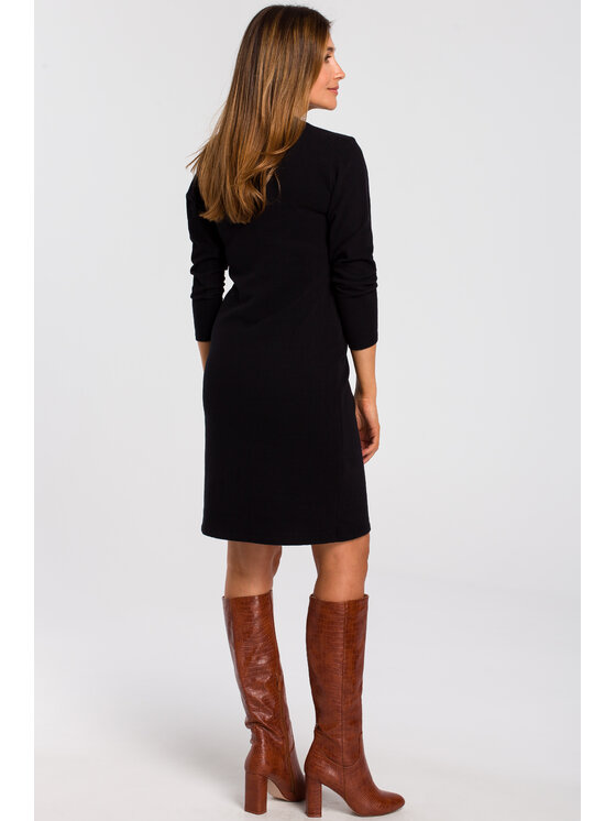 Stylove Stylove Sukienka codzienna S178 Czarny Regular Fit
