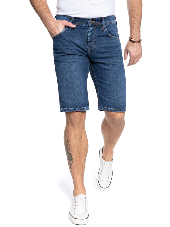 Mustang Mustang Pantaloncini di jeans CHICAGO SHORT Blu Slim Fit