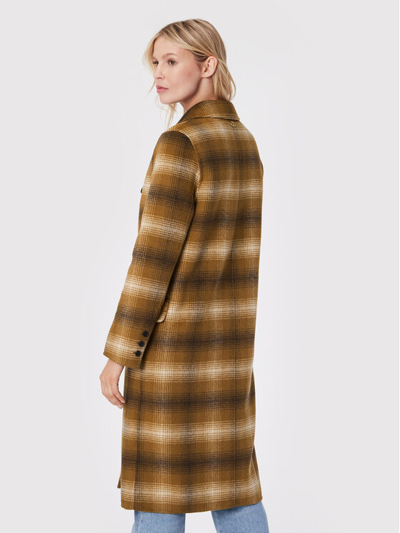 TWINSET TWINSET Gyapjú kabát 222TP2190 Barna Regular Fit
