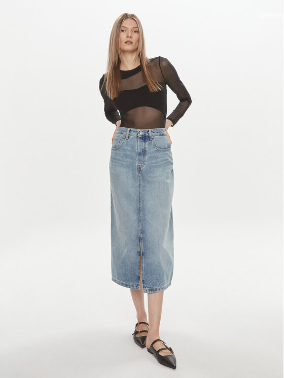 Tommy Hilfiger Tommy Hilfiger Джинсова спідниця WW0WW42882 Голубий Straight Fit