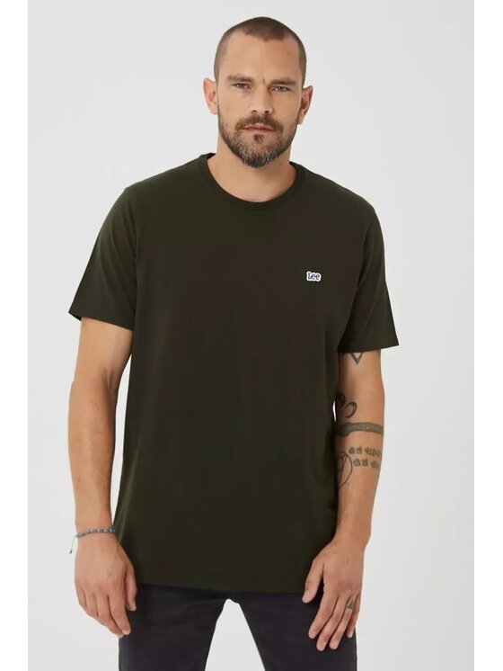 Lee Lee T-shirt SS PATCH LOGO TEE Verde Regular Fit
