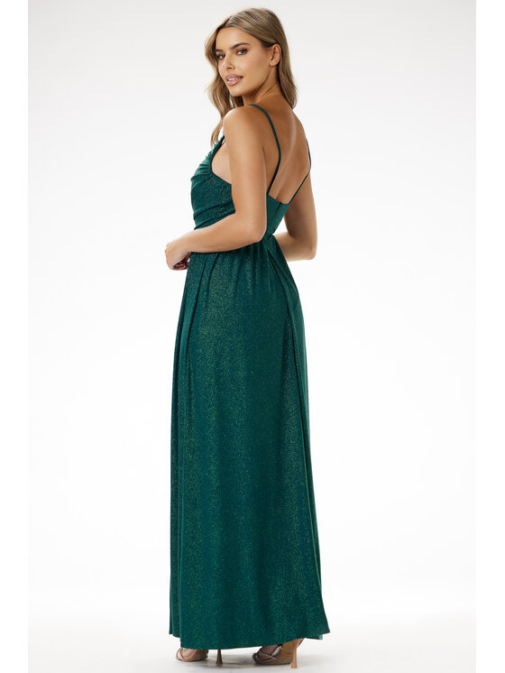 Awama Awama Sukienka wieczorowa A696 Zielony Basic Fit