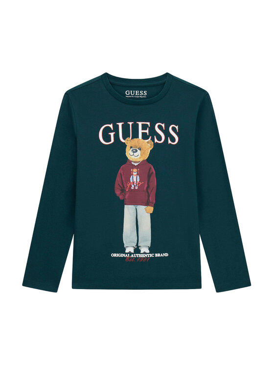 Guess Bluză L6YI20 K3752 Verde închis Regular Fit