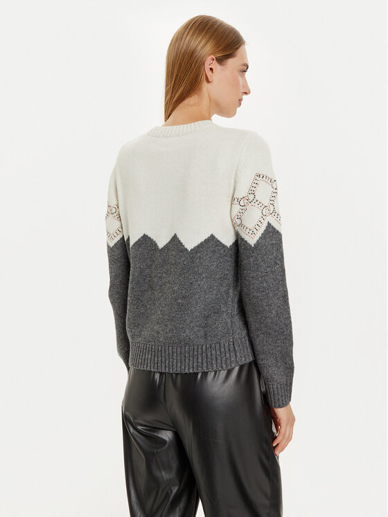 Liu Jo Sport Liu Jo Sport Sweter TF4233 MS55L Écru Regular Fit