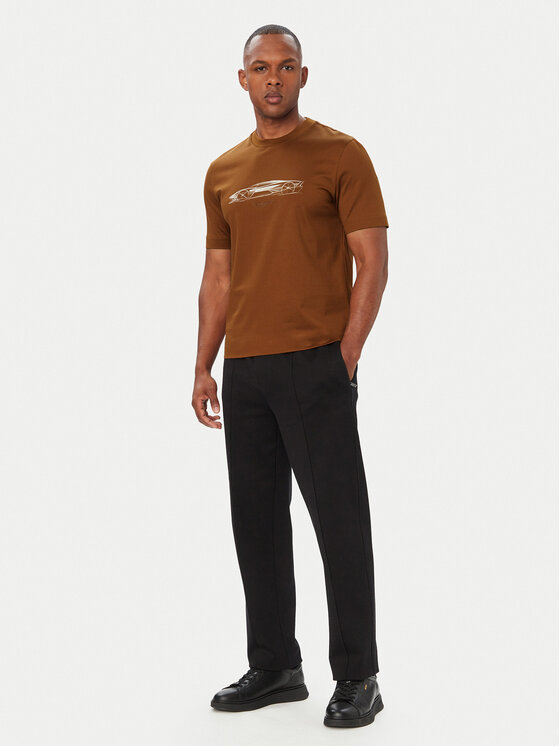 BOSS BOSS T-Shirt C-Taut 181 50570435 Brązowy Regular Fit